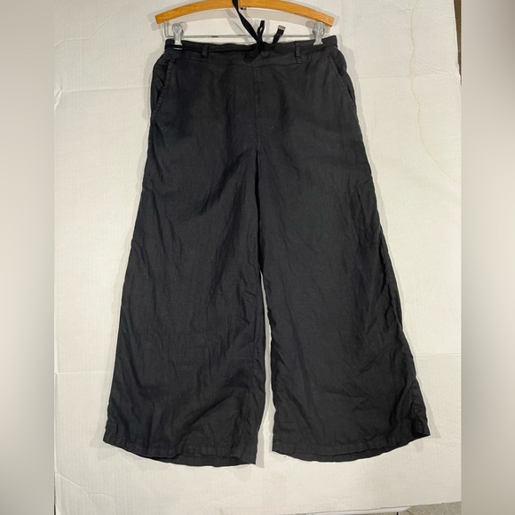 H BY HALSTON WIDE LEG CROP LINEN PANTS - Picture 11 of 14